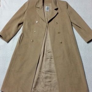Jones New York Long Wool Coat Tan MINT CONDITION